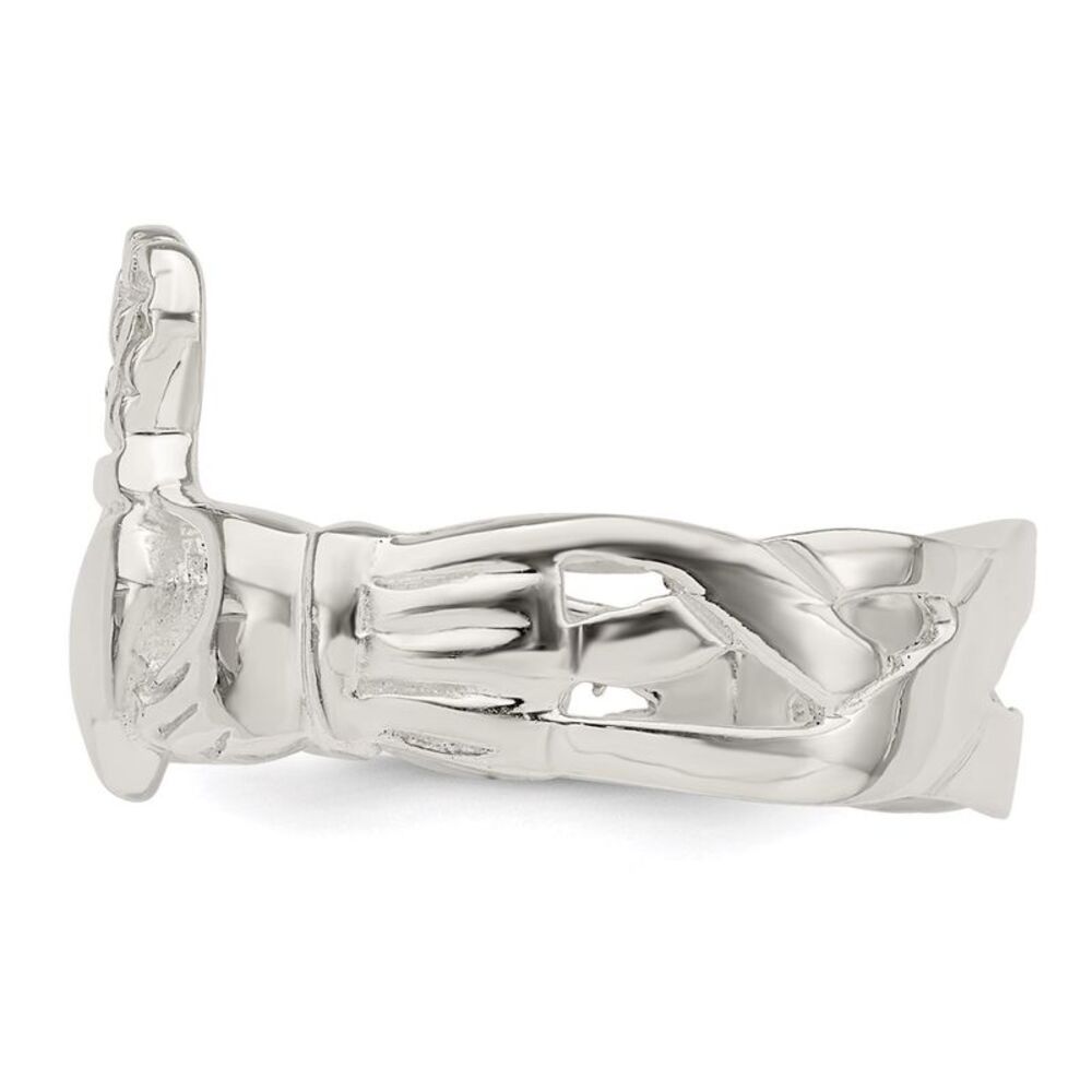 Kazi Luxury Sterling Silver Solid Claddagh Ring - image 4